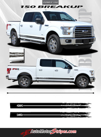 2015-2020 Ford F-150 Breakup Rocker Lower Rocker Stripes Vinyl Decal Graphics