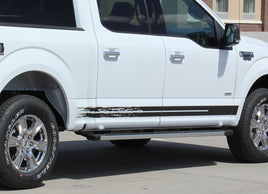 Detailed view of 2015-2020 Ford F-150 Breakup Rocker Lower Rocker Stripes Vinyl Decal Graphics