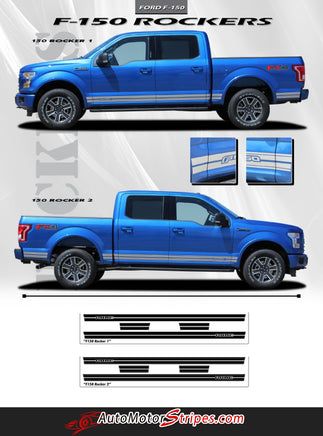 Detailed view of 2015-2025  Ford F-150 Rocker One Lower Rocker Stripes Vinyl Decal 3M Graphics