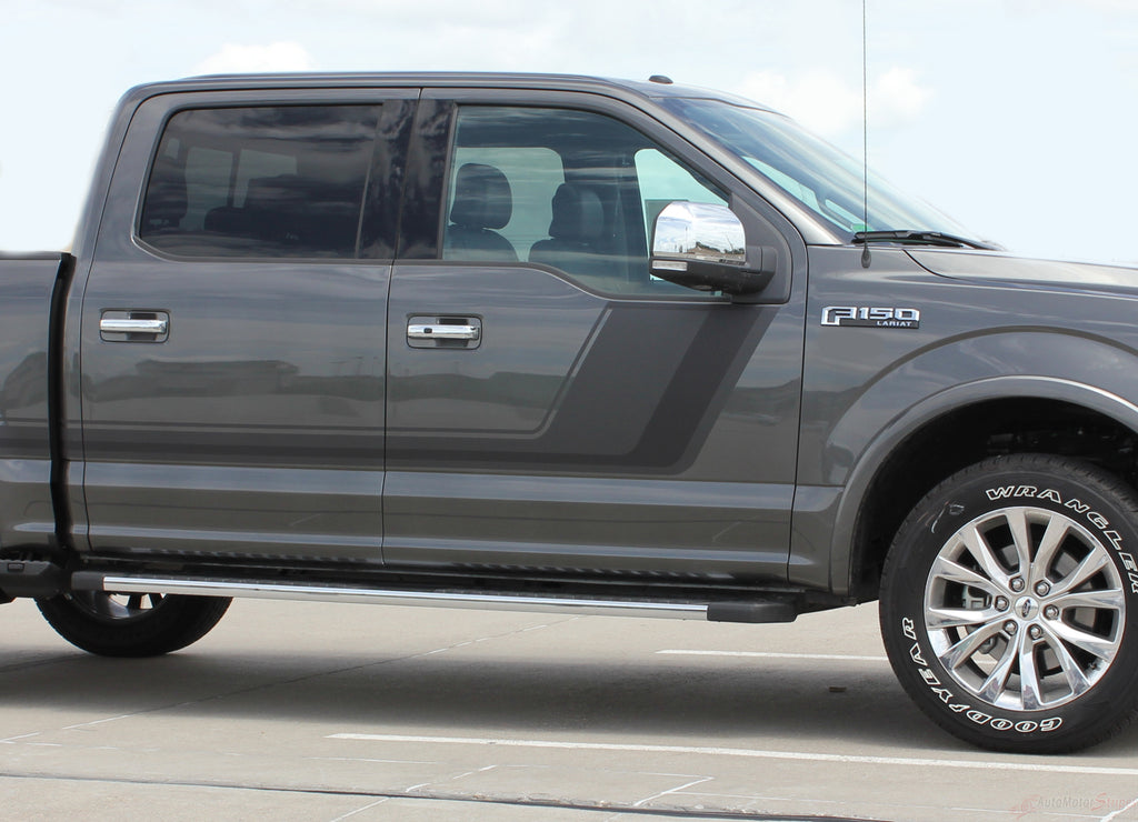 2009-2014 and 2015-2020 Ford F-150 Quake Sides Factory Tremor FX Style Hockey Stick Vinyl Decal Graphic Stripes