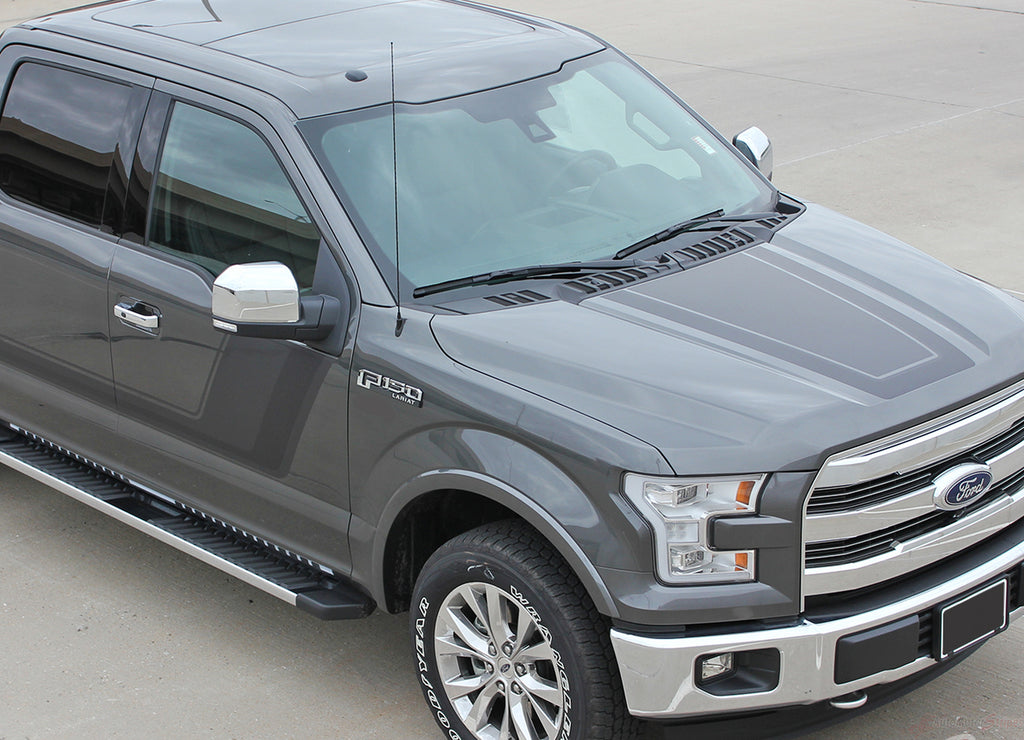 2009-2014 and 2015-2020 Ford F-150 Quake Hood and Sides Combo Factory Tremor FX Style Hockey Stick Side Vinyl Decal Graphic Stripes
