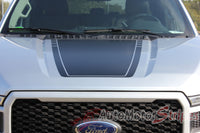 2015 2016 2017 2018 Ford F-150 Speedway Hood Blackout Lead Foot Stripes Decals Vinyl Graphic 3M
