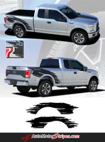  2015-2020 Ford F-150 Torn Truck Bed Mudslinger Style Side Vinyl Graphic Decals 3M Stripes Kit