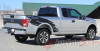  Detailed view of 2015-2020 Ford F-150 Torn Truck Bed Mudslinger Style Side Vinyl Graphic Decals 3M Stripes Kit