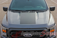 Detailed view of 2021-2026 Ford F-150 Hood Stripes Vinyl Hood Spears Decals 3M Graphics - SWAY HOOD