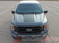 Detailed view of 2021-2026 Ford F-150 Hood Stripes Vinyl Hood Spears Decals 3M Graphics - SWAY HOOD