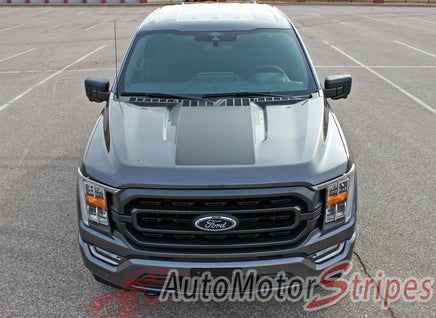 Detailed view of 2021-2026 Ford F-150 Hood Stripes Vinyl Hood Spears Decals 3M Graphics - SWAY HOOD