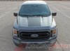 Detailed view of 2021-2025 Ford F-150 Hood Stripes Vinyl Hood Spears Decals 3M Graphics - SWAY HOOD