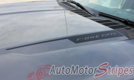 Detailed view of 2021-2026 Ford F-150 Hood Stripes Vinyl Hood Spears Decals 3M Graphics - SWAY HOOD