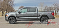 Detailed view of 2021-2026 Ford F-150 Side Door Stripes Vinyl Body Decals 3M Graphics - SWAY and SWAY XL