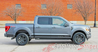 Detailed view of 2021-2026 Ford F-150 Rocker 3 Three Lower Rocker Stripes Vinyl Decal 3M Graphics