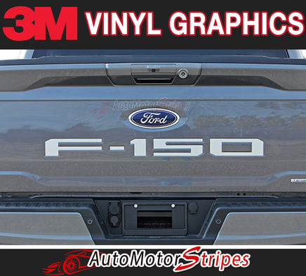 Detailed view of 2021-2026 Ford F-150 Rear Tailgate Letter Decals Text Stripes Vinyl Decal 3M Graphics