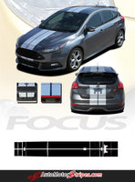 2016 2017 2018 Ford Focus Target Rally Racing Stripes Vinyl Graphic Hood 3M Decals Kit