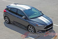 2016 2017 2018 Ford Focus Target Rally Racing Stripes Vinyl Graphic Hood 3M Decals Kit
