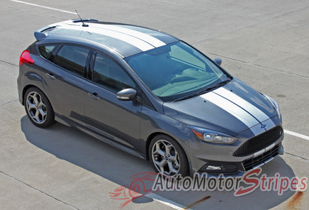 2016 2017 2018 Ford Focus Target Rally Racing Stripes Vinyl Graphic Hood 3M Decals Kit
