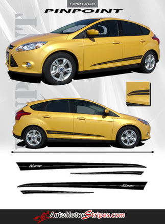 2012-2017 Ford Focus Pinpoint Side Lower Door Accent Vinyl Graphic 3M Decals Stripes