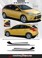 2012-2017 Ford Focus Thrust Upper Side Door Accent Vinyl Graphic Decals 3M  Stripes
