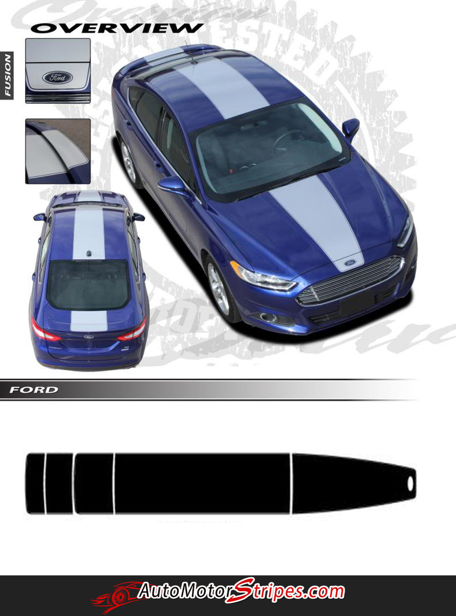 2013-2020 Ford Fusion Decals Center Hood Stripes OVERVIEW Vinyl ...