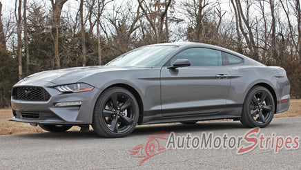 Detailed view of 2018-2023 Ford Mustang Mach 1 Style Racing Stripes Supersonic Rally Stripes Center Wide Vinyl Graphics 3M Decals