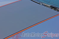 Detailed view of 2018-2023 Ford Mustang Mach 1 Style Racing Stripes Supersonic Digital Print Rally Stripes Center Wide Vinyl Graphics 3M Decals