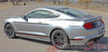 Detailed view of 2018-2023 Ford Mustang Mach 1 Style Racing Stripes Supersonic Digital Print Rally Stripes Center Wide Vinyl Graphics 3M Decals