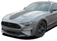 Detailed view of 2018-2023 Ford Mustang Mach 1 Style Racing Stripes Supersonic Rally Stripes Center Wide Vinyl Graphics 3M Decals