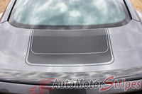 Detailed view of 2018-2023 Ford Mustang Mach 1 Style Racing Stripes Supersonic Rally Stripes Center Wide Vinyl Graphics 3M Decals