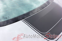 Detailed view of 2018-2023 Ford Mustang Mach 1 Style Racing Stripes Supersonic Rally Stripes Center Wide Vinyl Graphics 3M Decals