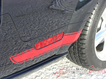 2005 - 2009 Ford Mustang Fastback 1 Side C Stripe Boss Style 3M Vinyl Decal Graphics - Rear View