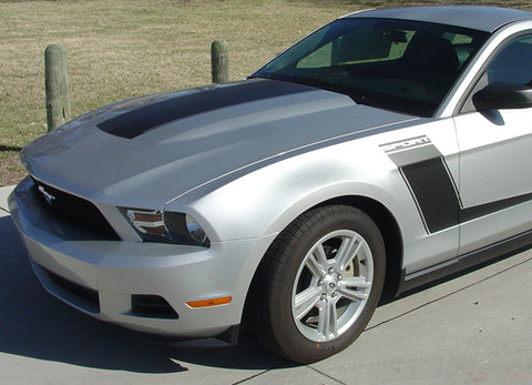 2010 - 2012 Ford Mustang Launch Style Side Hockey Stripes 3M Vinyl Decal Graphics Package