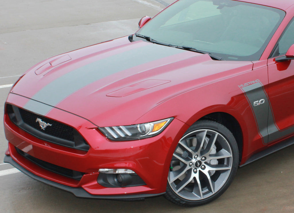 2015-2017 Ford Mustang Stellar Boss 302 Factory OEM Style Hood and Side Stripes Vinyl Graphics 3M Decals