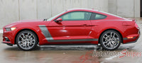 Detailed view of 2015-2017 Ford Mustang Stellar Boss 302 Factory OEM Style Hood and Side Stripes Vinyl Graphics 3M Decals - Side Driver View