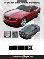2010 - 2012 Ford Mustang Pony Center Wide Racing Rally Stripes Vinyl Graphics 3M Decals Package