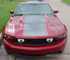 2010 - 2012 Ford Mustang Pony Center Wide Racing Rally Stripes Vinyl Graphics 3M Decals Package - Hood Wide View