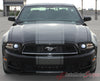 2013-2014 Ford Mustang Super Snake Venom Center Wide Racing Rally Stripes Vinyl Graphics - Front Straight View