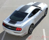 Detailed view of 2015-2017 Ford Mustang Super Snake Median Mohawk Center Wide Racing Rally Stripes Vinyl Graphic  - Rear View