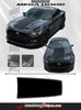 Detailed view of 2015-2017 Ford Mustang Super Snake Mega Hood Mohawk Center Wide Racing Rally Stripes Vinyl Graphics 3M Decal