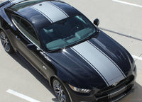 2015-2017 Ford Mustang Super Snake Contender Mohawk Center Wide Racing Rally Stripes Vinyl Graphics 3M Decal