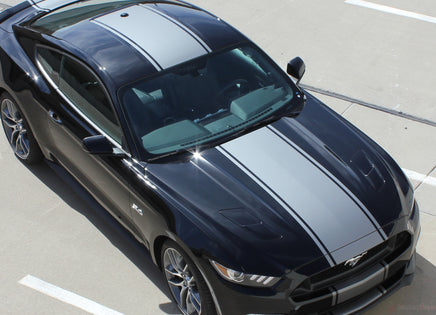 2015-2017 Ford Mustang Super Snake Contender Mohawk Center Wide Racing Rally Stripes Vinyl Graphics 3M Decal
