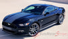 2015-2017 Ford Mustang Super Snake Contender Mohawk Center Wide Racing Rally Stripes Vinyl Graphics 3M Decal - Driver Side View