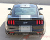 2015-2017 Ford Mustang Super Snake Contender Mohawk Center Wide Racing Rally Stripes Vinyl Graphics 3M Decal - Rear View