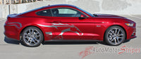 Detailed view of 2015-2017 Ford Mustang Pony Steed Horse Outline Side Stripes Vinyl Graphics - Passenger Side View