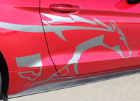 Detailed view of 2015-2017 Ford Mustang Pony Steed Horse Outline Side Stripes Vinyl Graphics 3M Decals