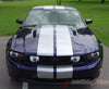 2010 - 2012 Ford Mustang Stampede Factory OEM Style Lemans 10" Racing Rally Stripes Vinyl Graphics- Front Close View
