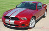 2010 - 2012 Ford Mustang Stampede Factory OEM Style Lemans 10" Racing Rally Stripes Vinyl Graphics- Front View Silver Stripes