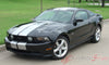 2010 - 2012 Ford Mustang Stampede Factory OEM Style Lemans 10" Racing Rally Stripes Vinyl Graphics- Front View Black Mustang