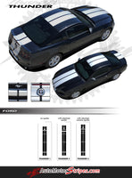 2013 2014 Ford Mustang Thunder Lemans Sryle 10 Inch Racing Rally Stripes Vinyl Graphics 3M Decals