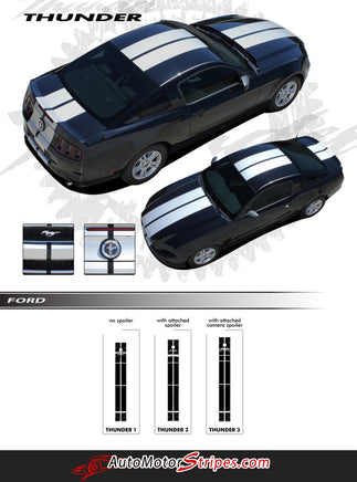 2013 2014 Ford Mustang Thunder Lemans Sryle 10 Inch Racing Rally Stripes Vinyl Graphics 3M Decals