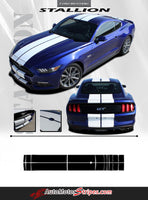 Detailed view of 2015-2017 Ford Mustang Stallion 10" Wide Lemans Factory Style Racing Rally Stripes Vinyl Graphics 3M Decals