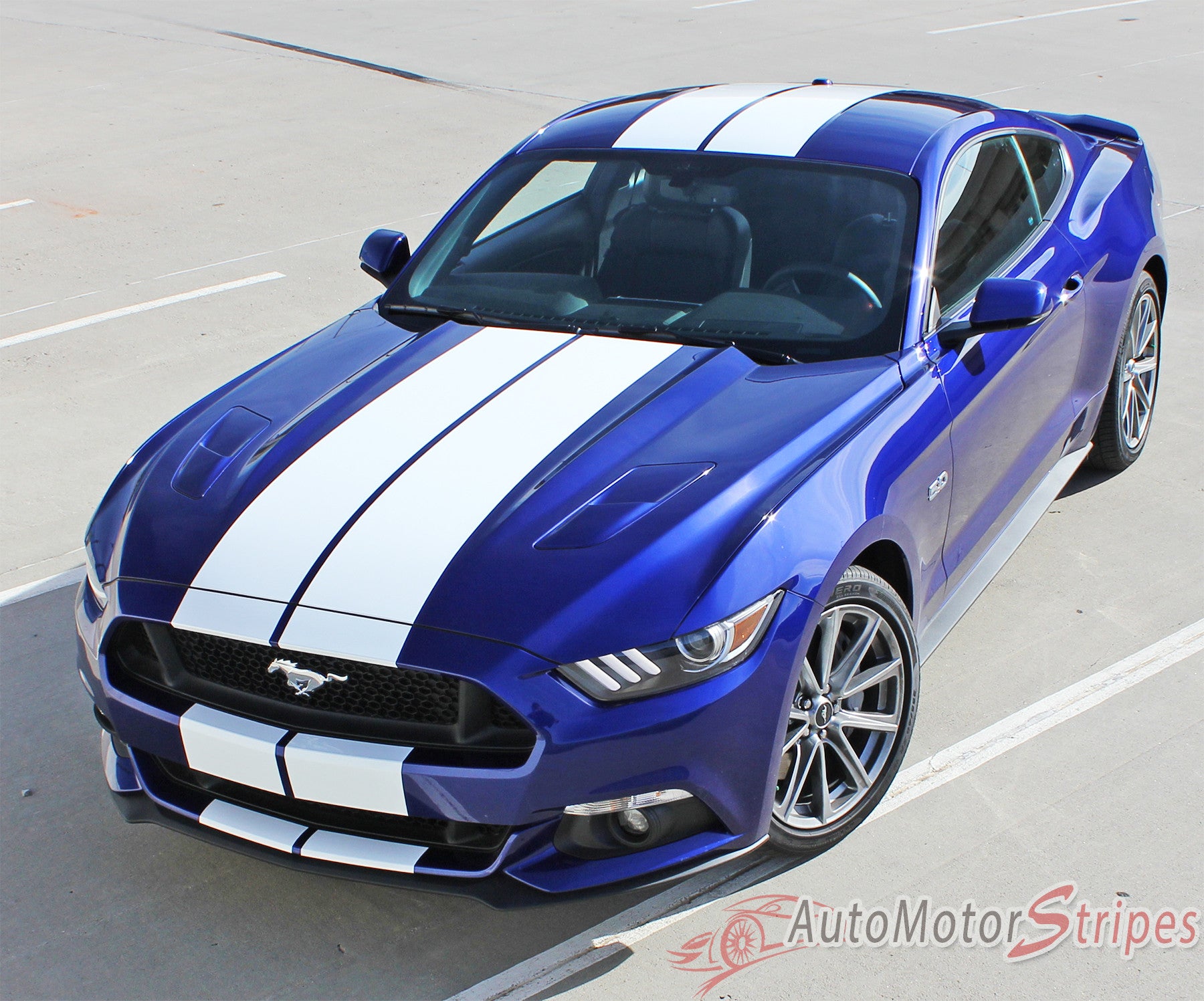 Mustand Racing Racing Stripes 2015-2017 Ford Mustang Racing Stripes Hood Decals STALLION Graphics ...